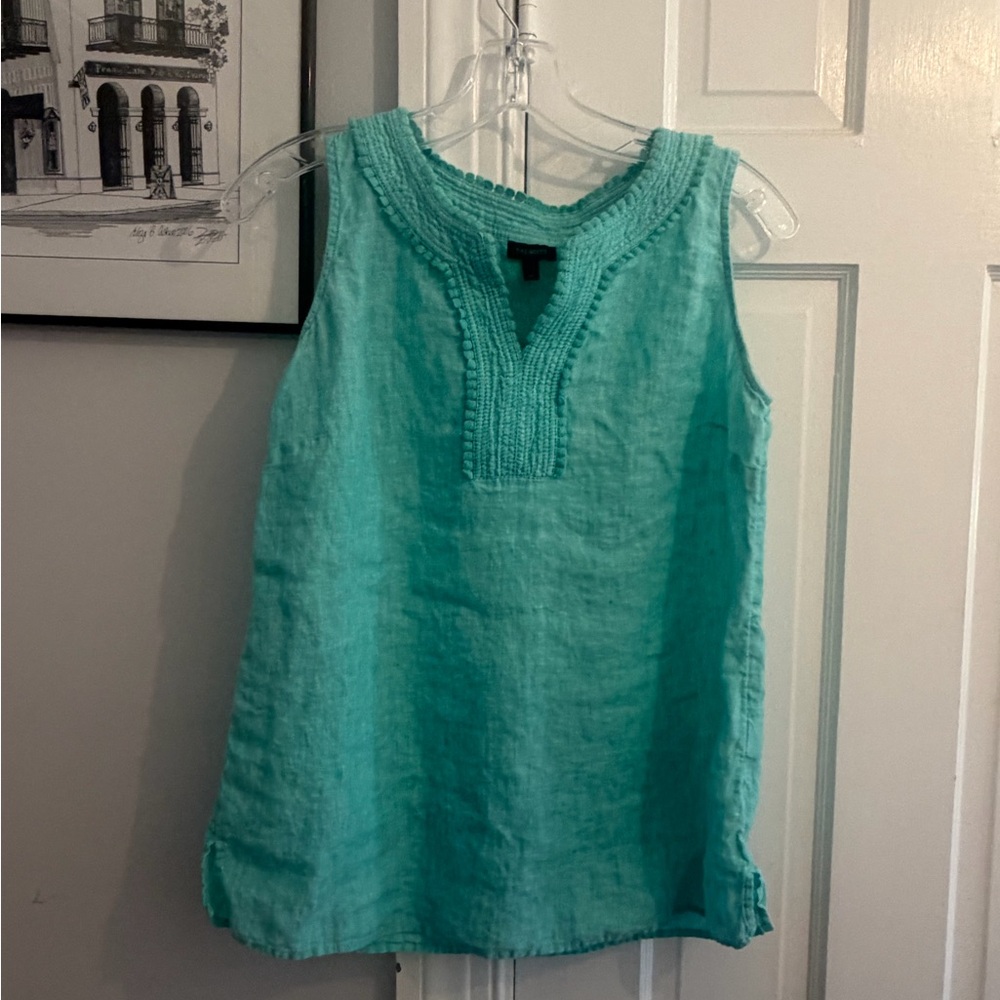 Talbots Aqua Sleeveless Blouse
